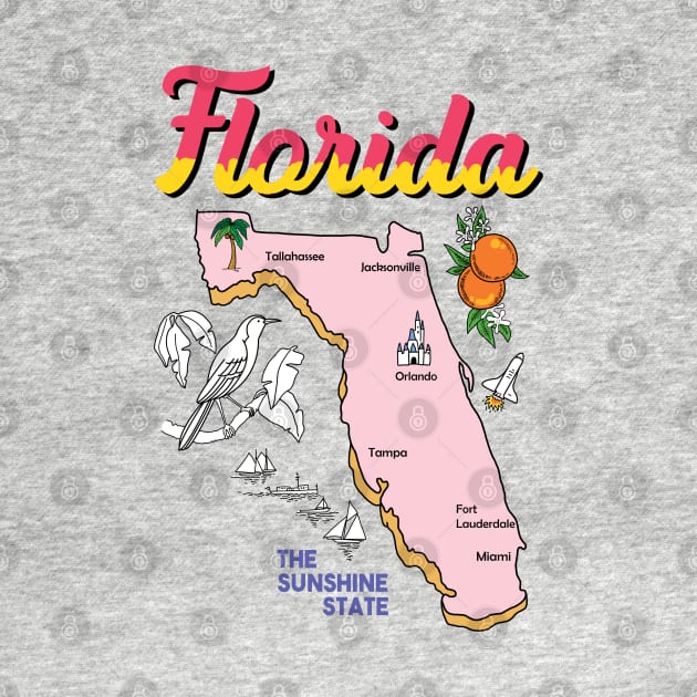 Florida Vintage Map by SuperrSunday